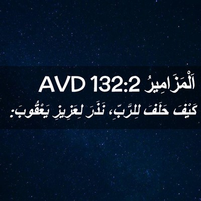 Picture 02 - اَلْمَزَامِيرُ 132:2 AVD - كَيْفَ حَلَفَ لِلرَّبِّ، - Bible Verse Picture