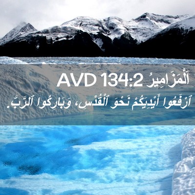Picture 02 - اَلْمَزَامِيرُ 134:2 AVD - ٱرْفَعُوا أَيْدِيَكُمْ - Bible Verse Picture