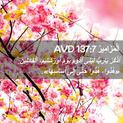 Picture 02 - اَلْمَزَامِيرُ 137:7 AVD - اُذْكُرْ يَارَبُّ لِبَنِي - Bible Verse Picture