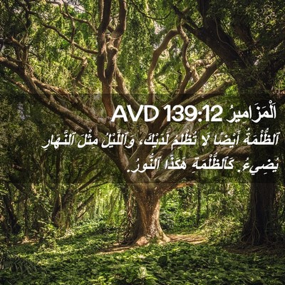 Picture 02 - اَلْمَزَامِيرُ 139:12 AVD - ٱلظُّلْمَةُ أَيْضًا لَا - Bible Verse Picture