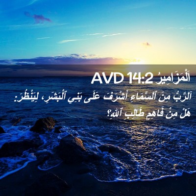 Picture 02 - اَلْمَزَامِيرُ 14:2 AVD - اَلرَّبُّ مِنَ ٱلسَّمَاءِ - Bible Verse Picture