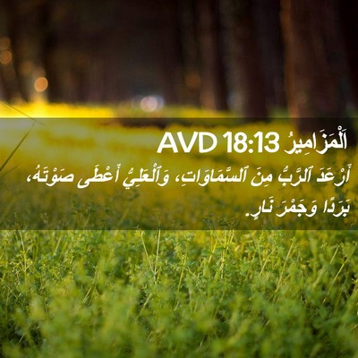 Picture 02 - اَلْمَزَامِيرُ 18:13 AVD - أَرْعَدَ ٱلرَّبُّ مِنَ - Bible Verse Picture