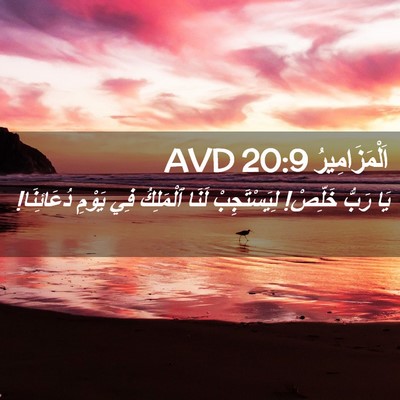 Picture 02 - اَلْمَزَامِيرُ 20:9 AVD - يَا رَبُّ خَلِّصْ! - Bible Verse Picture