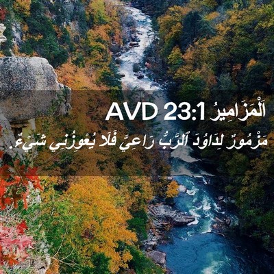 Picture 02 - اَلْمَزَامِيرُ 23:1 AVD - مَزْمُورٌ لِدَاوُدَ - Bible Verse Picture