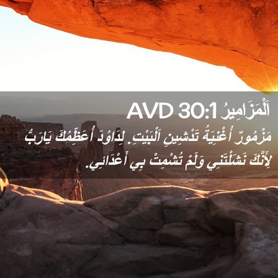 Picture 02 - اَلْمَزَامِيرُ 30:1 AVD - مَزْمُورٌ أُغْنِيَةُ - Bible Verse Picture