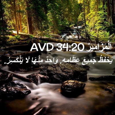 Picture 02 - اَلْمَزَامِيرُ 34:20 AVD - يَحْفَظُ جَمِيعَ - Bible Verse Picture