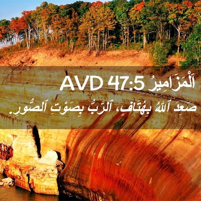 Picture 02 - اَلْمَزَامِيرُ 47:5 AVD - صَعِدَ ٱللهُ بِهُتَافٍ، - Bible Verse Picture