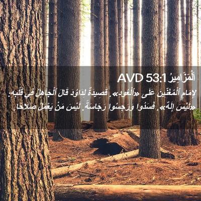 Picture 02 - اَلْمَزَامِيرُ 53:1 AVD - لِإِمَامِ ٱلْمُغَنِّينَ - Bible Verse Picture