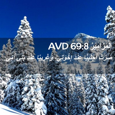 Picture 02 - اَلْمَزَامِيرُ 69:8 AVD - صِرْتُ أَجْنَبِيًّا - Bible Verse Picture