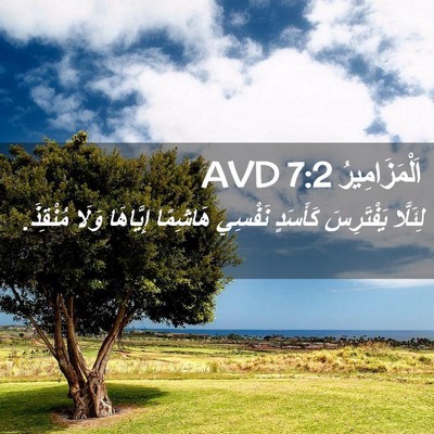 Picture 02 - اَلْمَزَامِيرُ 7:2 AVD - لِئَلَّا يَفْتَرِسَ - Bible Verse Picture