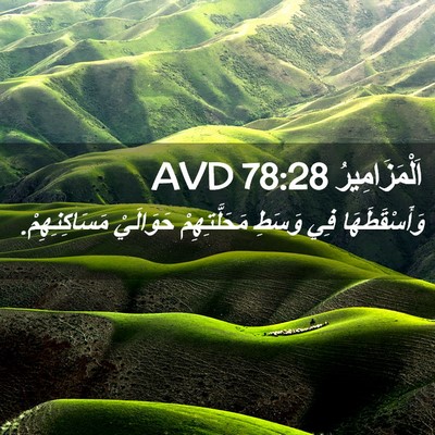 Picture 02 - اَلْمَزَامِيرُ 78:28 AVD - وَأَسْقَطَهَا فِي وَسَطِ - Bible Verse Picture
