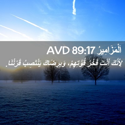 Picture 02 - اَلْمَزَامِيرُ 89:17 AVD - لِأَنَّكَ أَنْتَ فَخْرُ - Bible Verse Picture