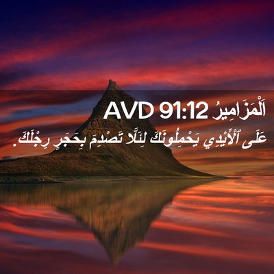 Picture 02 - اَلْمَزَامِيرُ 91:12 AVD - عَلَى ٱلْأَيْدِي - Bible Verse Picture