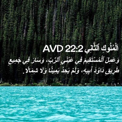 Picture 02 - اَلْمُلُوكِ ٱلثَّانِي 22:2 AVD - وَعَمِلَ ٱلْمُسْتَقِيمَ - Bible Verse Picture