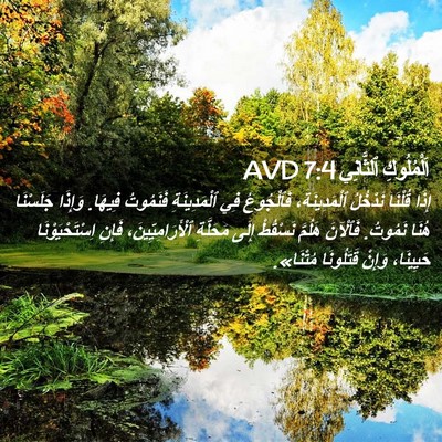 Picture 02 - اَلْمُلُوكِ ٱلثَّانِي 7:4 AVD - إِذَا قُلْنَا نَدْخُلُ - Bible Verse Picture