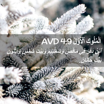 Picture 02 - اَلْمُلُوكِ ٱلْأَوَّلُ 4:9 AVD - ٱبْنُ دَقَرَ فِي مَاقَصَ - Bible Verse Picture