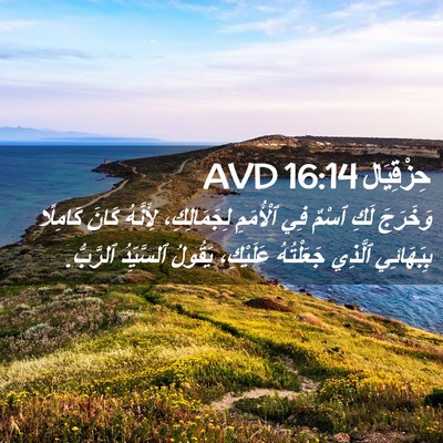 Picture 02 - حِزْقِيَال 16:14 AVD - وَخَرَجَ لَكِ ٱسْمٌ فِي - Bible Verse Picture