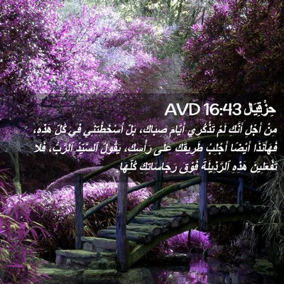 Picture 02 - حِزْقِيَال 16:43 AVD - مِنْ أَجْلِ أَنَّكِ لَمْ - Bible Verse Picture
