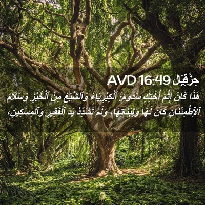 Picture 02 - حِزْقِيَال 16:49 AVD - هَذَا كَانَ إِثْمَ - Bible Verse Picture