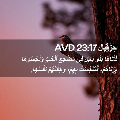 Picture 02 - حِزْقِيَال 23:17 AVD - فَأَتَاهَا بَنُو بَابِلَ - Bible Verse Picture