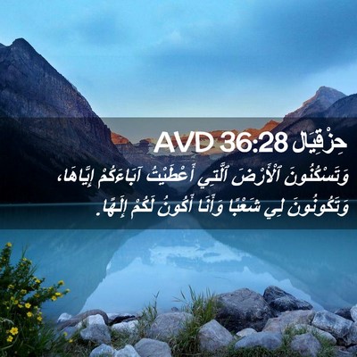 Picture 02 - حِزْقِيَال 36:28 AVD - وَتَسْكُنُونَ ٱلْأَرْضَ - Bible Verse Picture