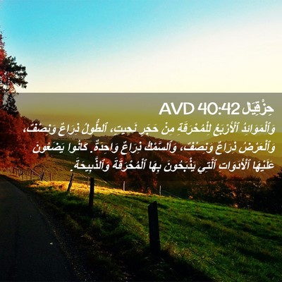 Picture 02 - حِزْقِيَال 40:42 AVD - وَٱلْمَوَائِدُ - Bible Verse Picture