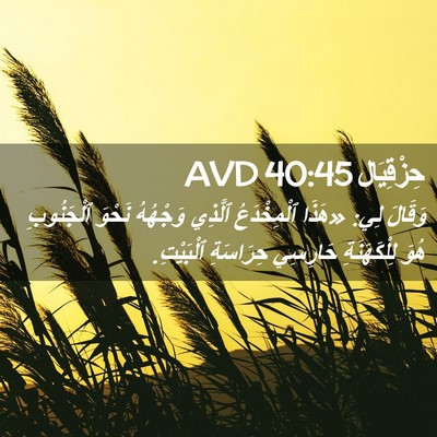 Picture 02 - حِزْقِيَال 40:45 AVD - وَقَالَ لِي: «هَذَا - Bible Verse Picture