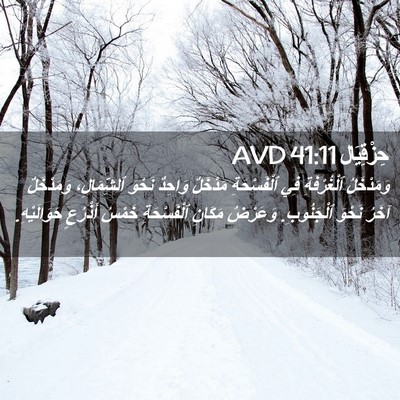 Picture 02 - حِزْقِيَال 41:11 AVD - وَمَدْخَلُ ٱلْغُرْفَةِ - Bible Verse Picture