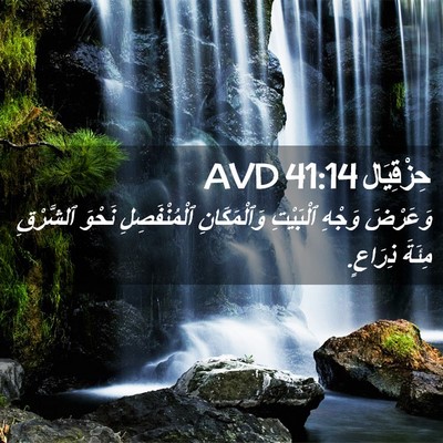 Picture 02 - حِزْقِيَال 41:14 AVD - وَعَرْضَ وَجْهِ ٱلْبَيْتِ - Bible Verse Picture