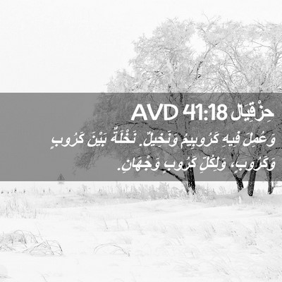 Picture 02 - حِزْقِيَال 41:18 AVD - وَعُمِلَ فِيهِ كَرُوبِيمُ - Bible Verse Picture
