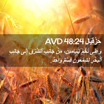 Picture 02 - حِزْقِيَال 48:24 AVD - وَعَلَى تُخْمِ - Bible Verse Picture