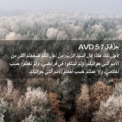 Picture 02 - حِزْقِيَال 5:7 AVD - لِأَجْلِ ذَلِكَ هَكَذَا - Bible Verse Picture