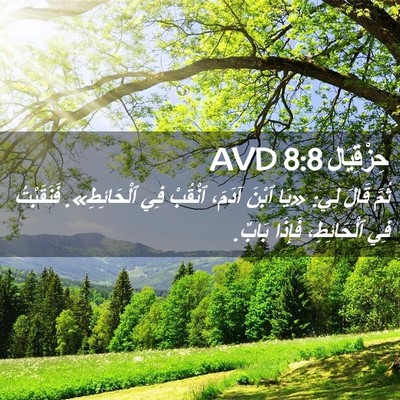 Picture 02 - حِزْقِيَال 8:8 AVD - ثُمَّ قَالَ لِي: «يَا ٱبْنَ - Bible Verse Picture