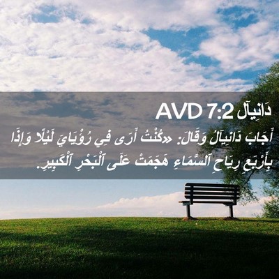 Picture 02 - دَانِيآل 7:2 AVD - أَجَابَ دَانِيآلُ وَقَالَ: - Bible Verse Picture
