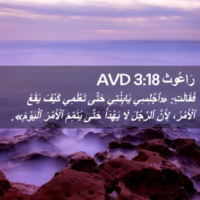 Picture 02 - رَاعُوث 3:18 AVD - فَقَالَتِ: «ٱجْلِسِي - Bible Verse Picture