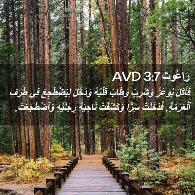 Picture 02 - رَاعُوث 3:7 AVD - فَأَكَلَ بُوعَزُ وَشَرِبَ - Bible Verse Picture