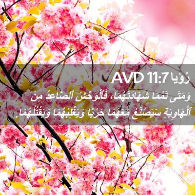 Picture 02 - رُؤيا 11:7 AVD - وَمَتَى تَمَّمَا - Bible Verse Picture