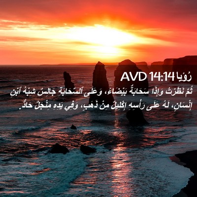 Picture 02 - رُؤيا 14:14 AVD - ثُمَّ نَظَرْتُ وَإِذَا - Bible Verse Picture