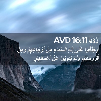 Picture 02 - رُؤيا 16:11 AVD - وَجَدَّفُوا عَلَى إِلَهِ - Bible Verse Picture