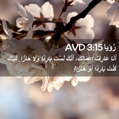 Picture 02 - رُؤيا 3:15 AVD - أَنَا عَارِفٌ - Bible Verse Picture