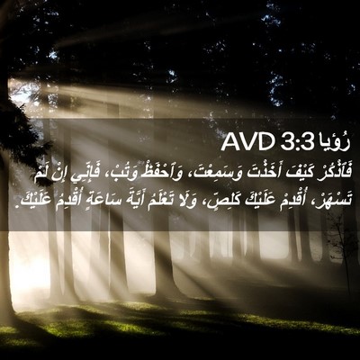 Picture 02 - رُؤيا 3:3 AVD - فَٱذْكُرْ كَيْفَ أَخَذْتَ - Bible Verse Picture