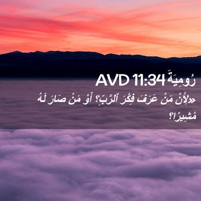 Picture 02 - رُومِيَةَ 11:34 AVD - «لِأَنْ مَنْ عَرَفَ فِكْرَ - Bible Verse Picture