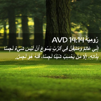 Picture 02 - رُومِيَةَ 14:14 AVD - إِنِّي عَالِمٌ - Bible Verse Picture