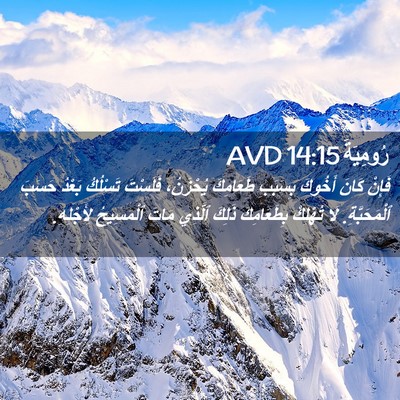 Picture 02 - رُومِيَةَ 14:15 AVD - فَإِنْ كَانَ أَخُوكَ - Bible Verse Picture