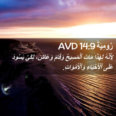 Picture 02 - رُومِيَةَ 14:9 AVD - لِأَنَّهُ لِهَذَا مَاتَ - Bible Verse Picture