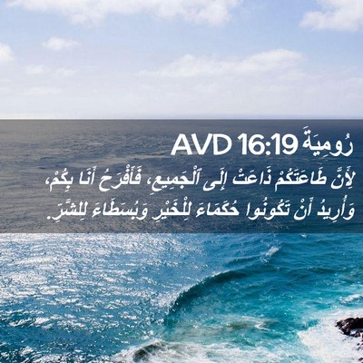 Picture 02 - رُومِيَةَ 16:19 AVD - لِأَنَّ طَاعَتَكُمْ - Bible Verse Picture