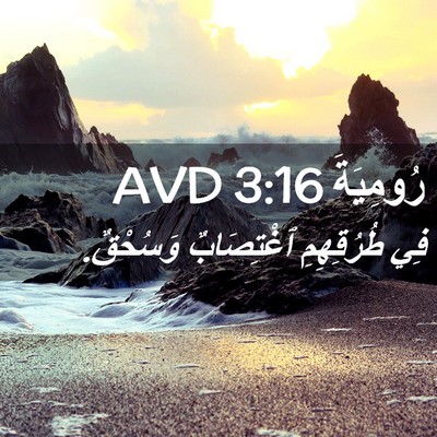 Picture 02 - رُومِيَةَ 3:16 AVD - فِي طُرُقِهِمِ ٱغْتِصَابٌ - Bible Verse Picture