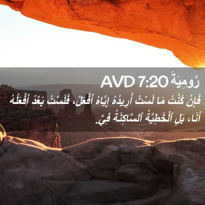 Picture 02 - رُومِيَةَ 7:20 AVD - فَإِنْ كُنْتُ مَا لَسْتُ - Bible Verse Picture