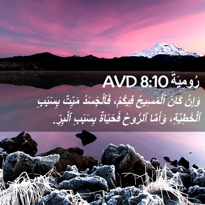 Picture 02 - رُومِيَةَ 8:10 AVD - وَإِنْ كَانَ ٱلْمَسِيحُ - Bible Verse Picture