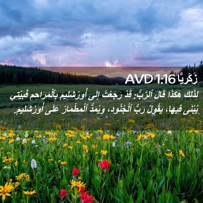 Picture 02 - زَكَريَّا 1:16 AVD - لِذَلِكَ هَكَذَا قَالَ - Bible Verse Picture